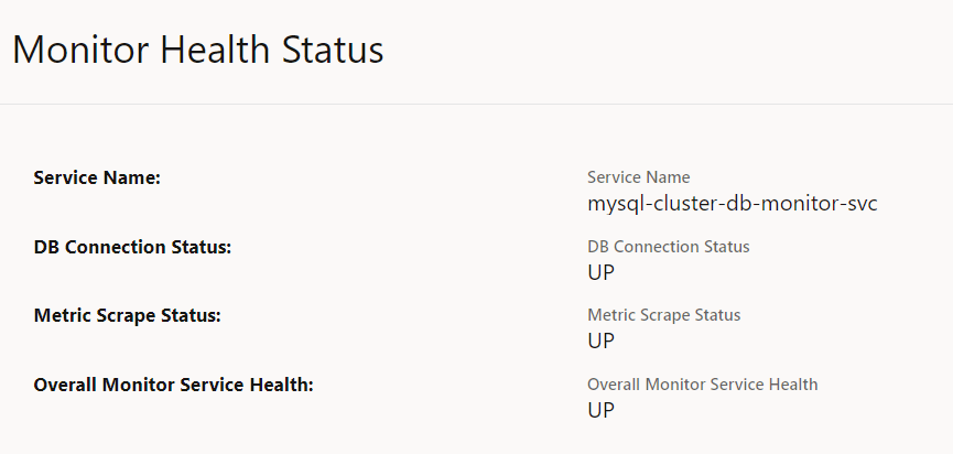 Monitor Health Status