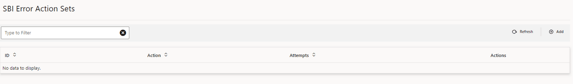 SBI Error Action Sets