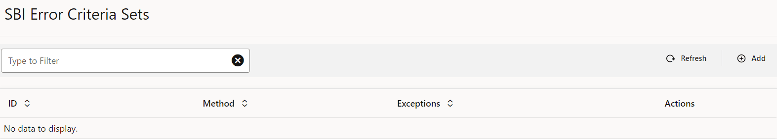 SBI Error Criteria Sets