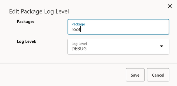 Edit Package Log Level