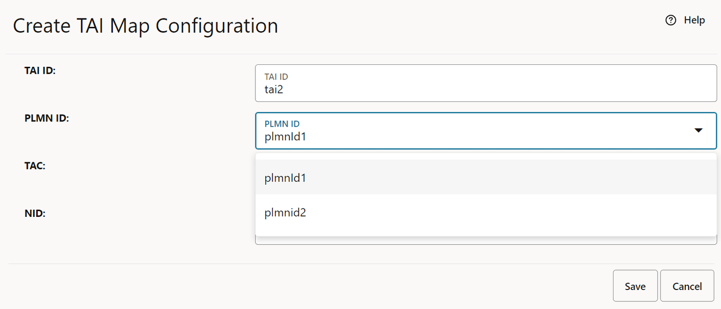 Create TAI Map Configuration