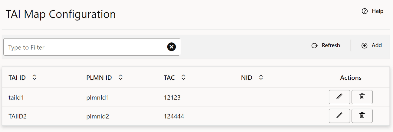 TAI Map Configuration