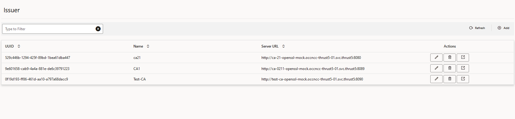 Issuer Page