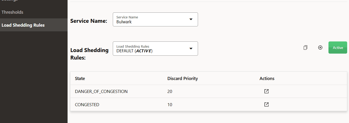 Bulwark Default Load shedding rule