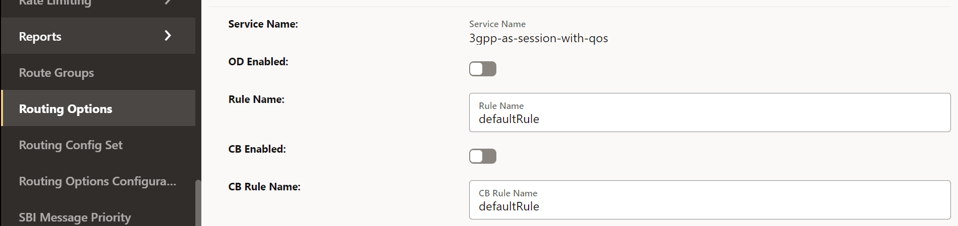 Edit Routing Options