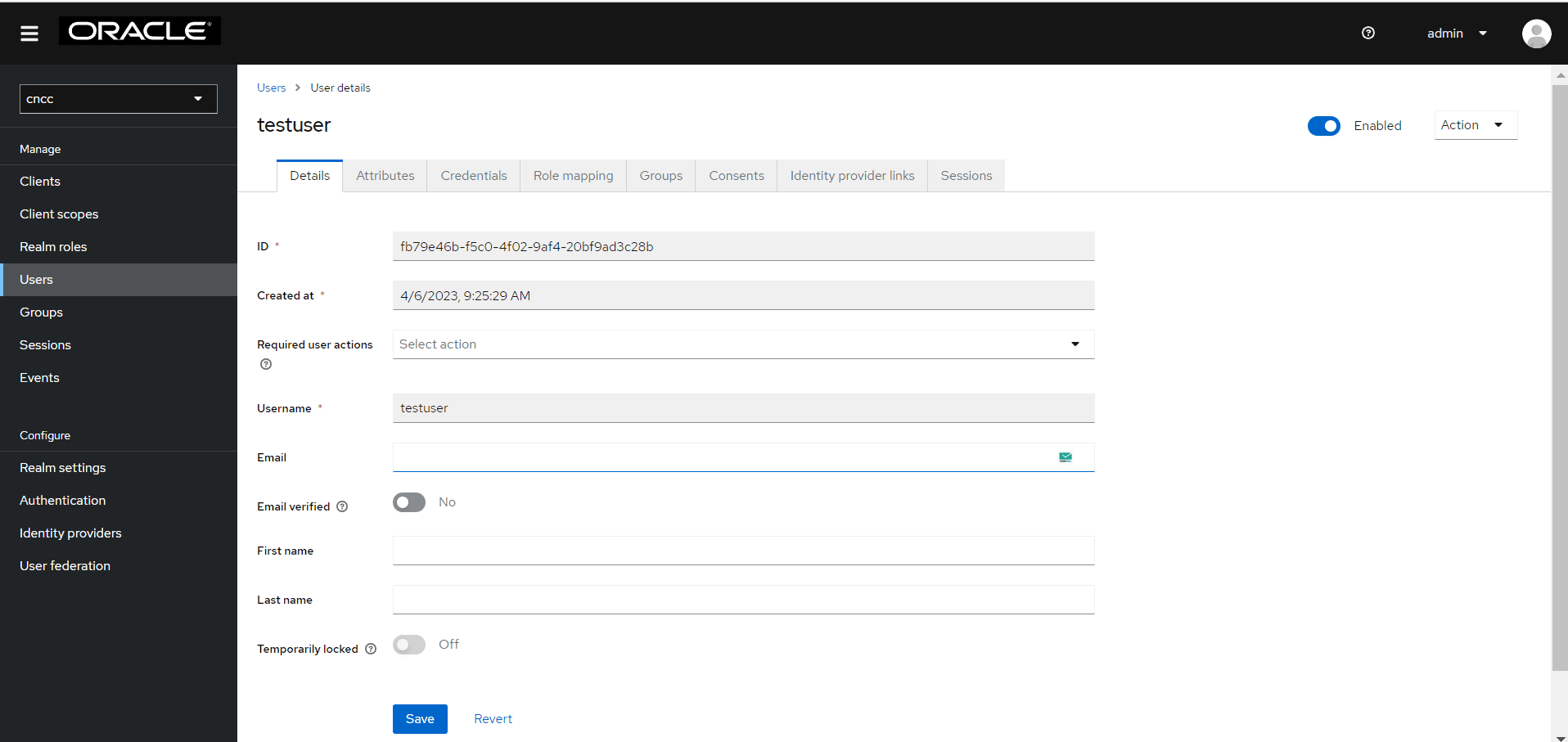 New User Created