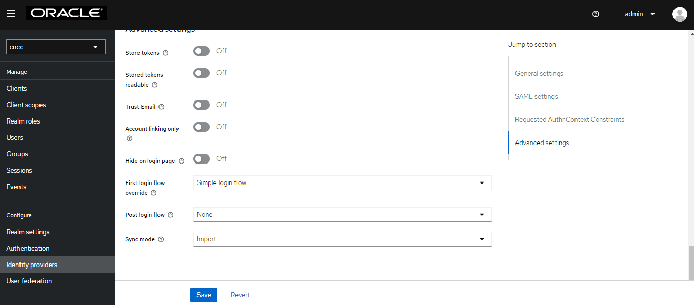 Advanced Settings Page