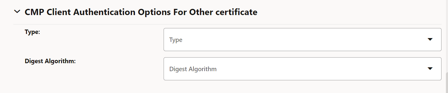 CMP Client Authentication Options For Other certificate