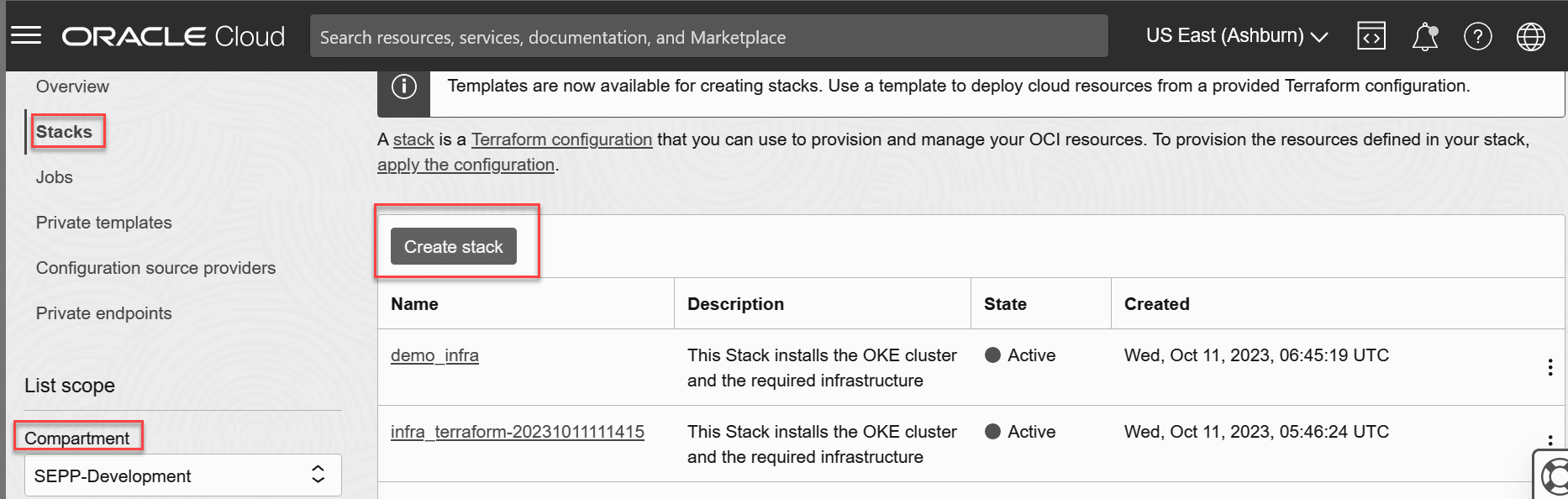 Create Stack