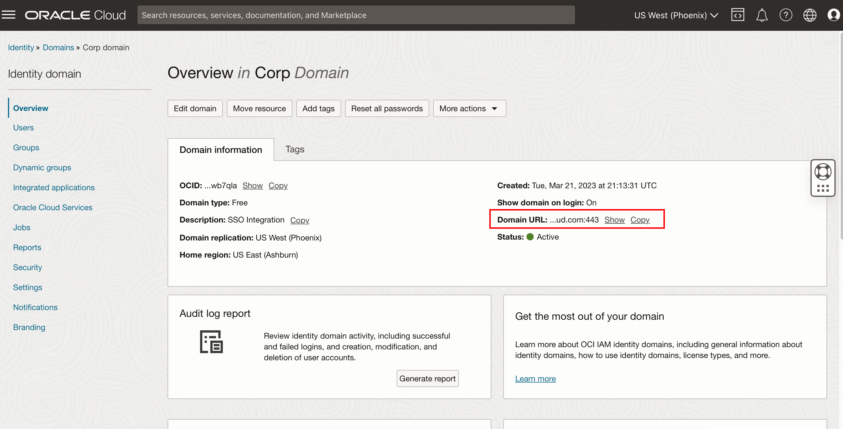Domain URL