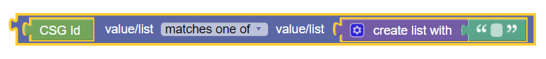 Policy condition to check if CSG Id value matches with match-list
