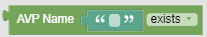 The screen capture shows a sample policy condition, where the request AVP name exists.