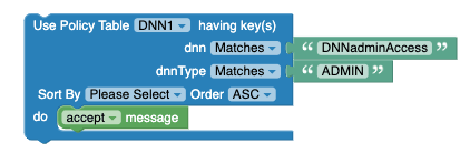 Example: Use Policy Table with Matches option