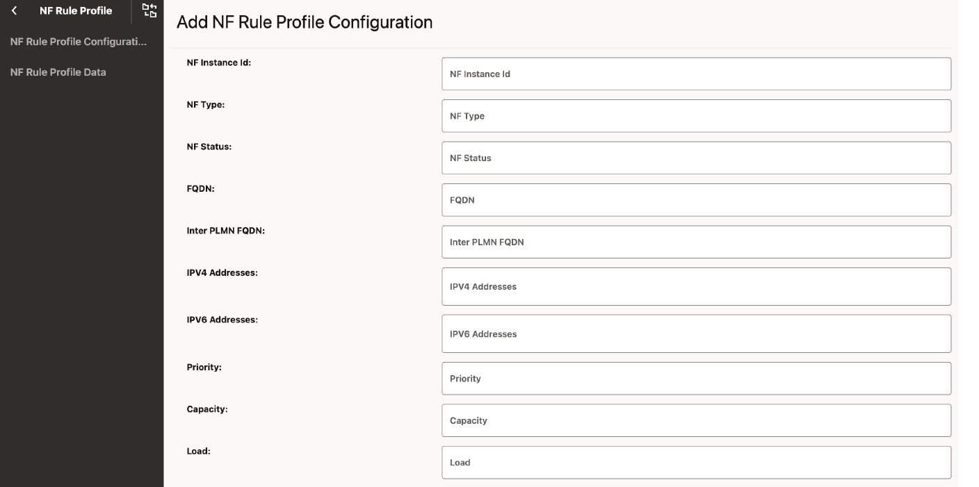 Add NF Rule Profile