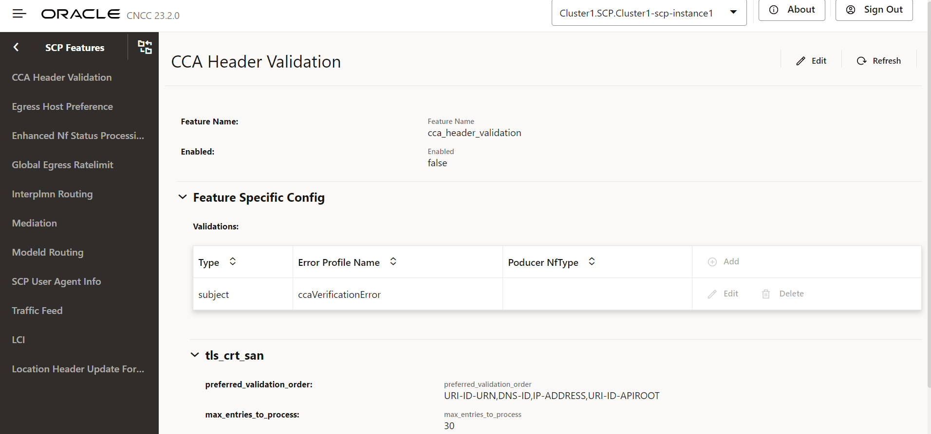 Edit CCA Header Validation