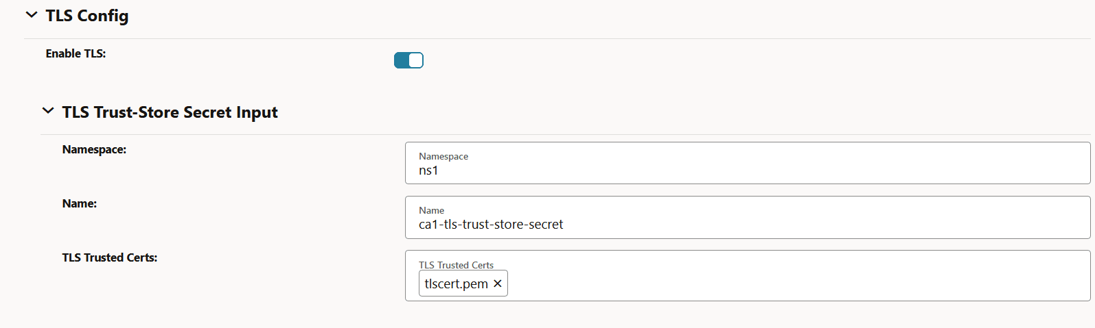 Enable TLS Config