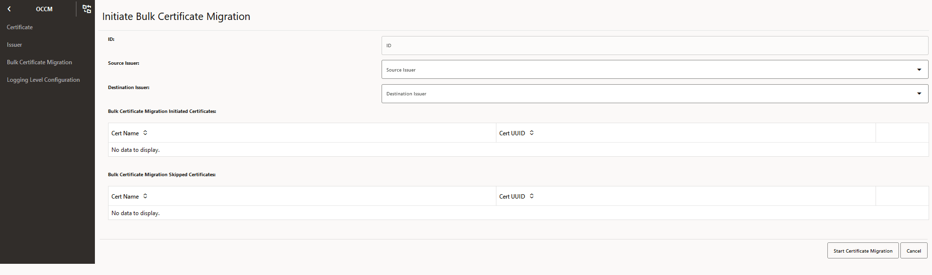 Initiate Bulk Certificate Migration