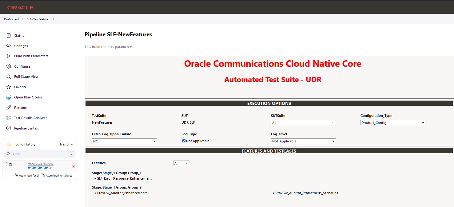 SLF Build with Parameters SLF Build with Parameters