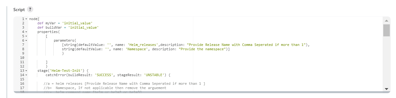 Helm Test Script