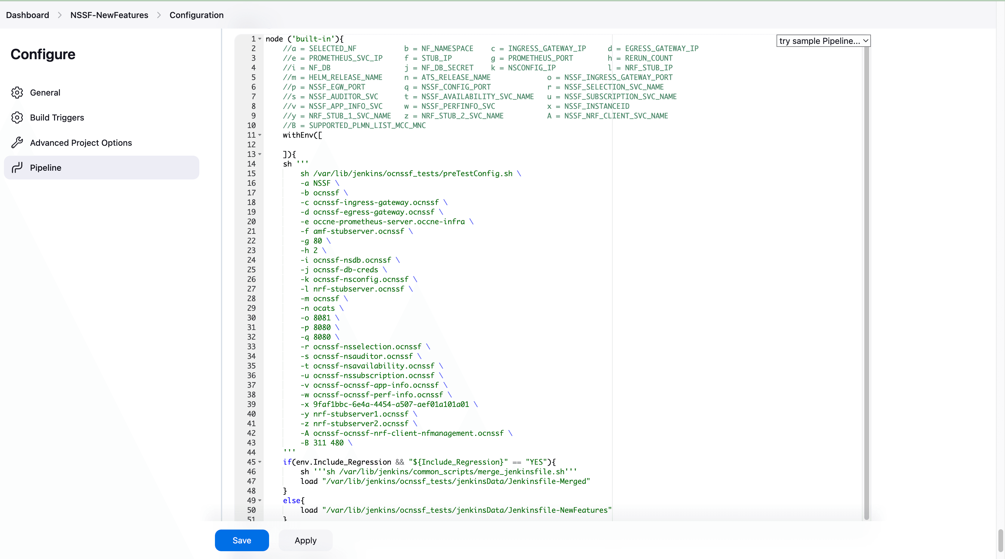New Feature Configuration
