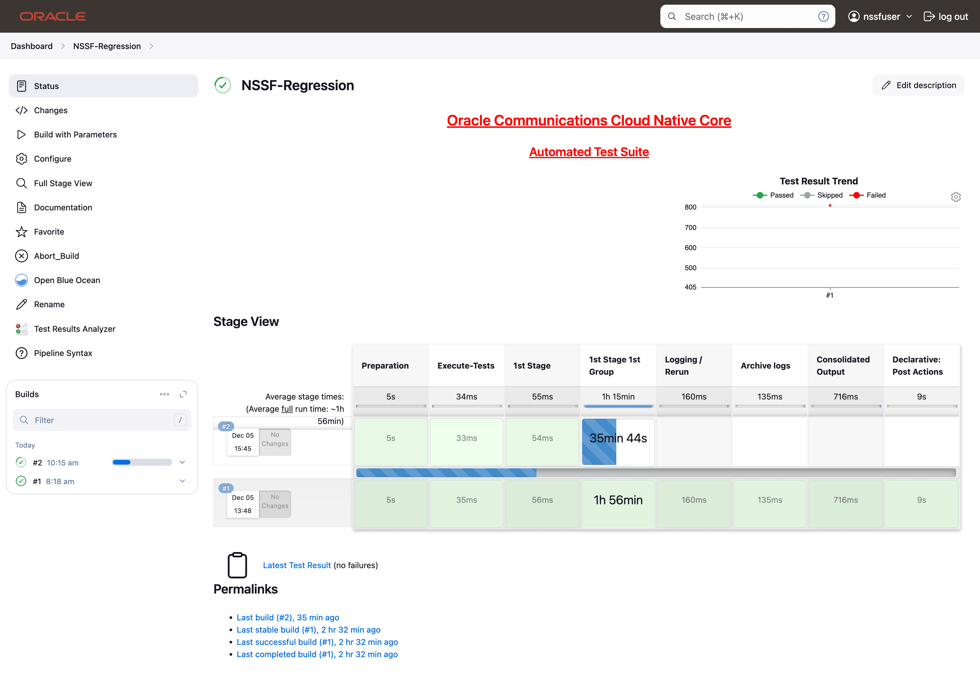 NSSF-Regression - Build with Parameters
