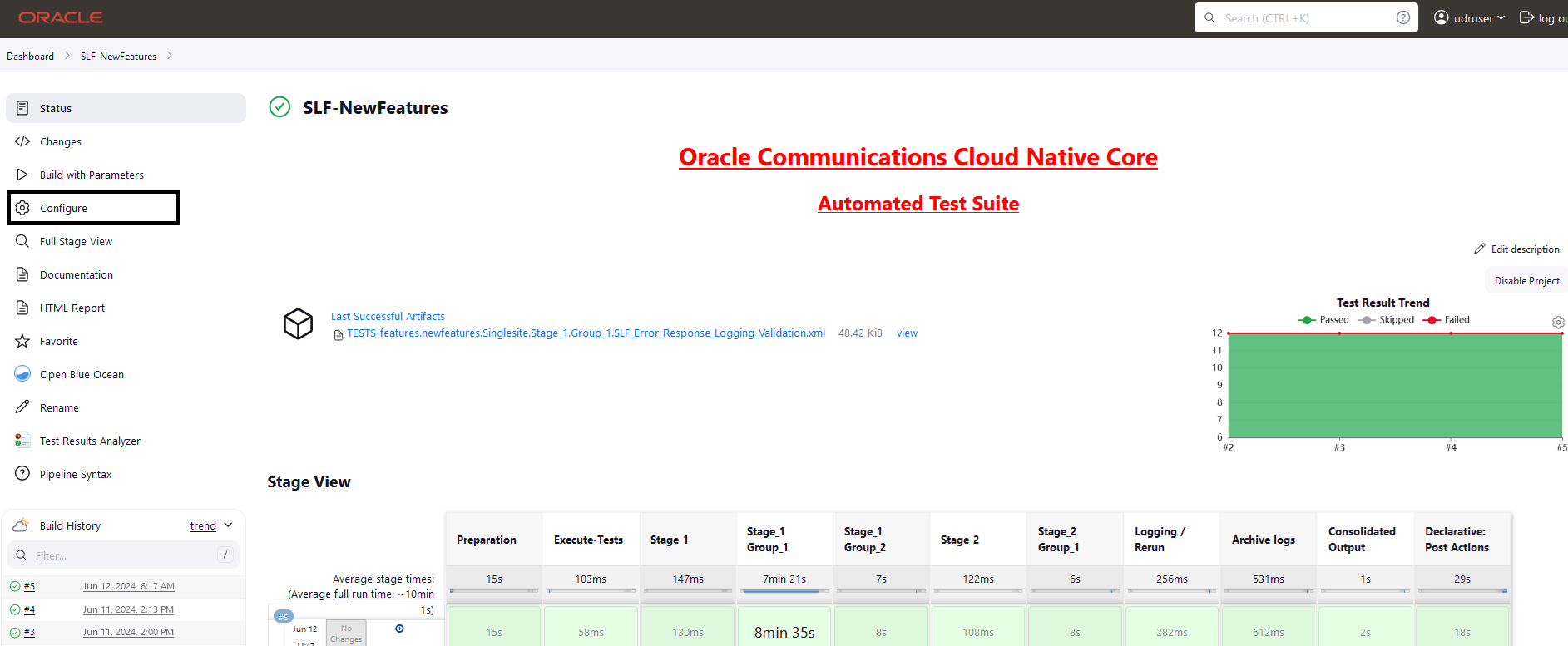 SLF-NewFeatures Configure