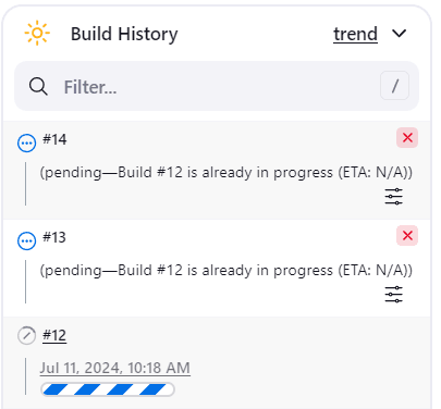 Comparison of Methods for Cancelling Builds 12, 13, and 14