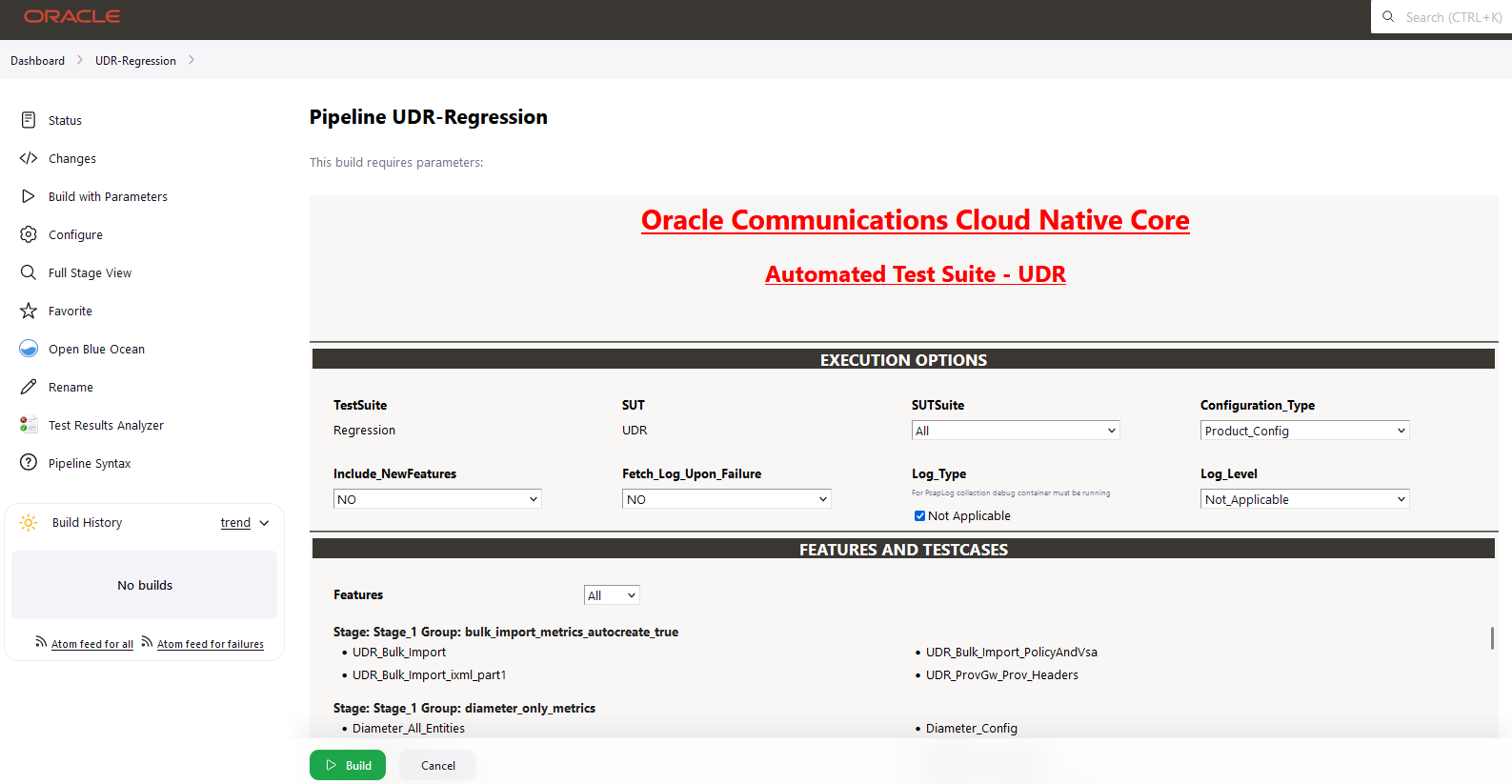 UDR Regression Pipeline Site Deployment