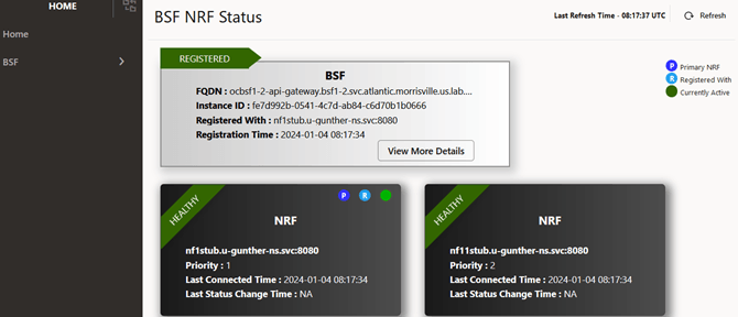 BSF NRF Status