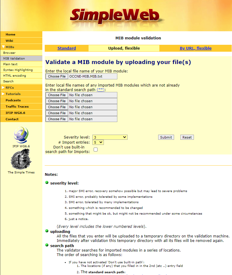 Upload MIB Upload MIB