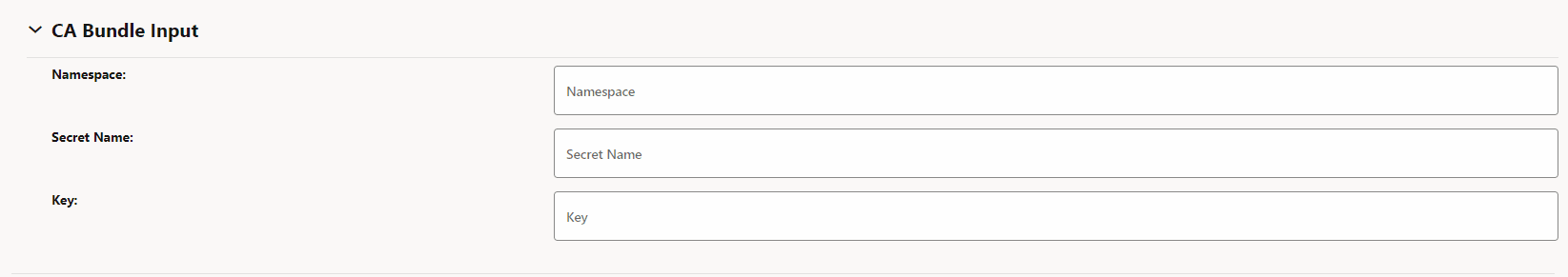 CA Bundle Input CA Bundle Input