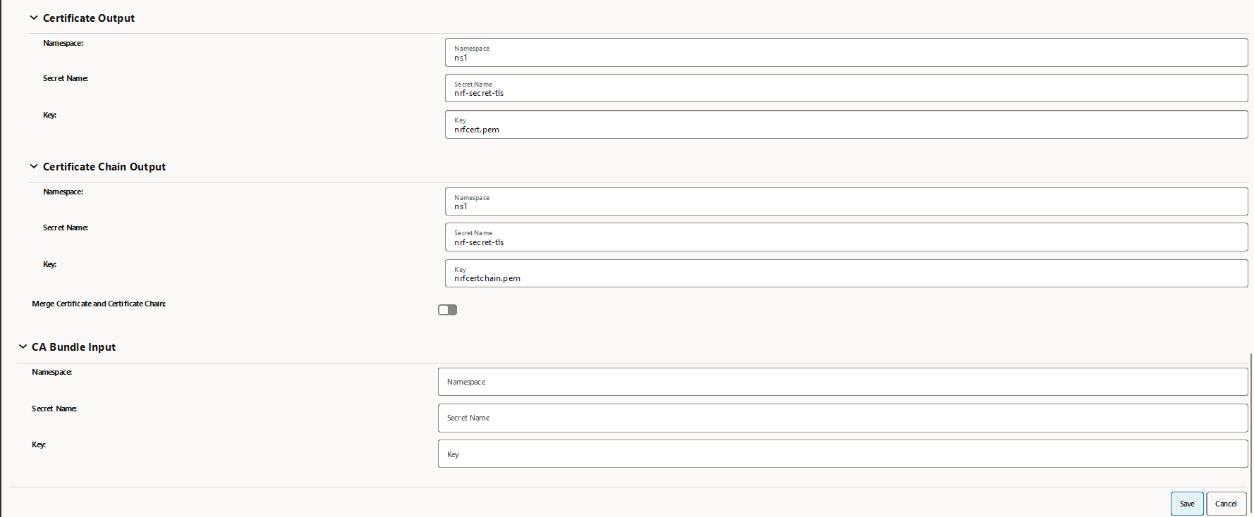 Certificate Output Certificate Output