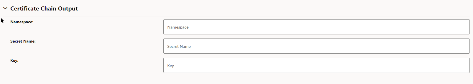 Certificate Chain Output Certificate Chain Output