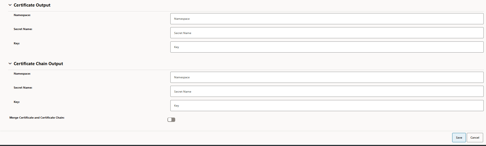 Certificate Output Certificate Output
