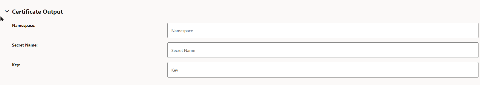 Certificate Output Certificate Output