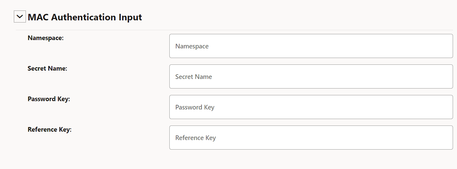MAC Authentication Input MAC Authentication Input