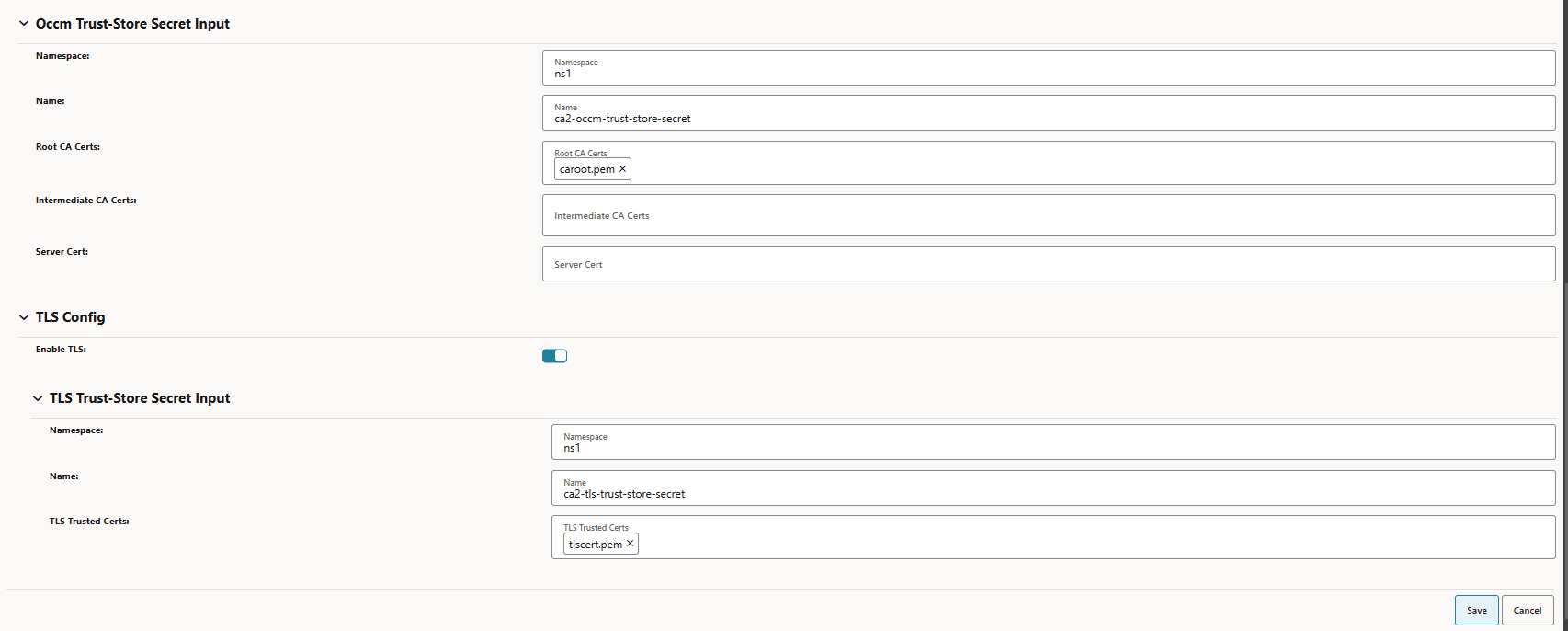 Occm Trust-Store Secret Input Occm Trust-Store Secret Input