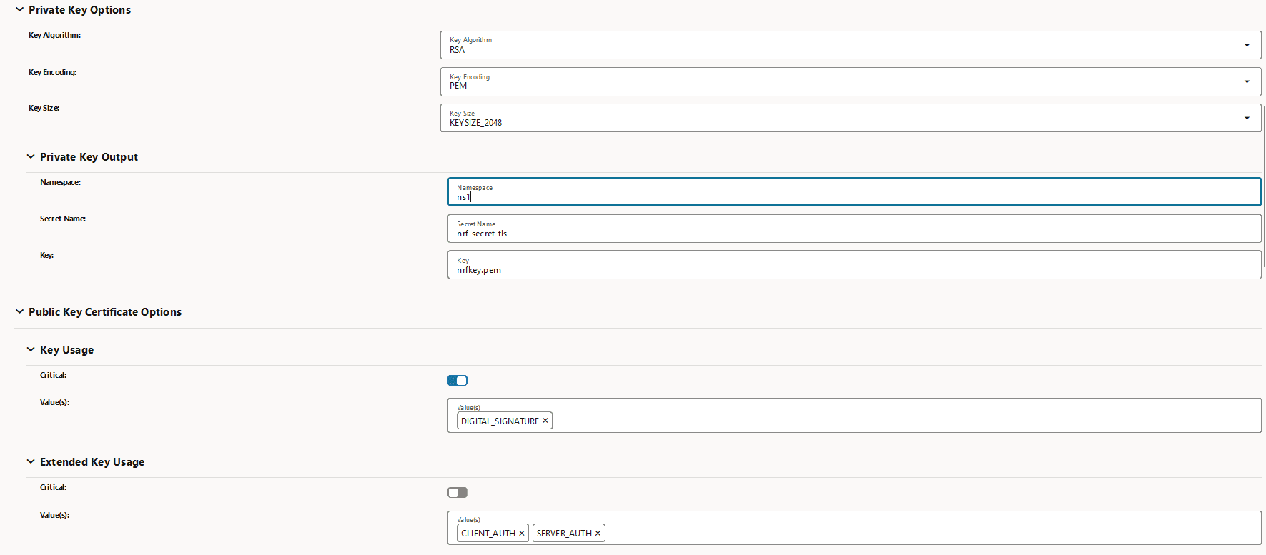 Private Key Options Private Key Options