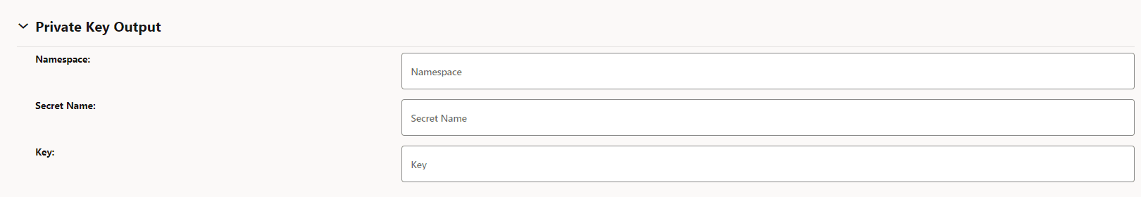 Private Key Output Private Key Output