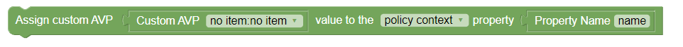 Assign custom AVP value to the specified property name Assign custom AVP value to the specified property name