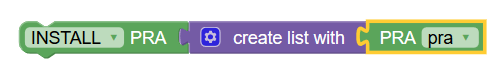 Install PRA action block Install PRA action block