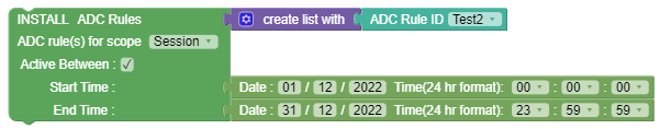 Install ADC Rule with specified Active and Inactive time Install ADC Rule with specified Active and Inactive time