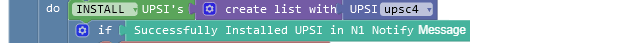 Successfully Installed UPSI in N1 Notify Message