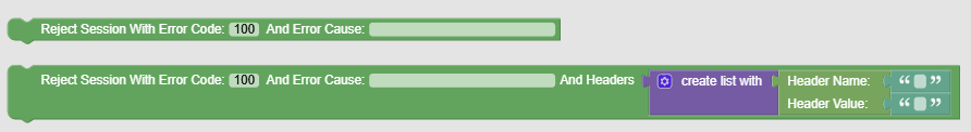 Reject session With Error Code Reject session With Error Code