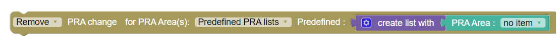Policy action to remove, install or subscribe PRA change for PRA areas Policy action to remove, install or subscribe PRA change for PRA areas