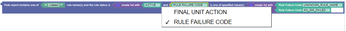 Rule Report Failure Code Rule Report Failure Code