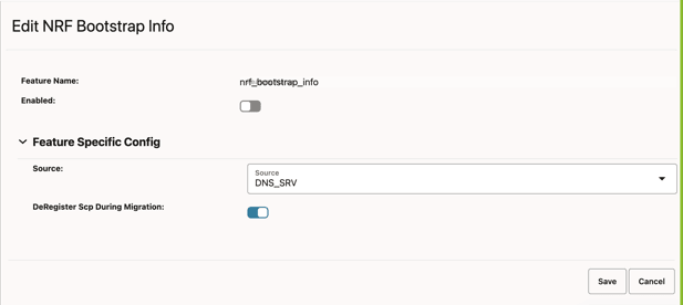 Edit NRF Bootstrap Info