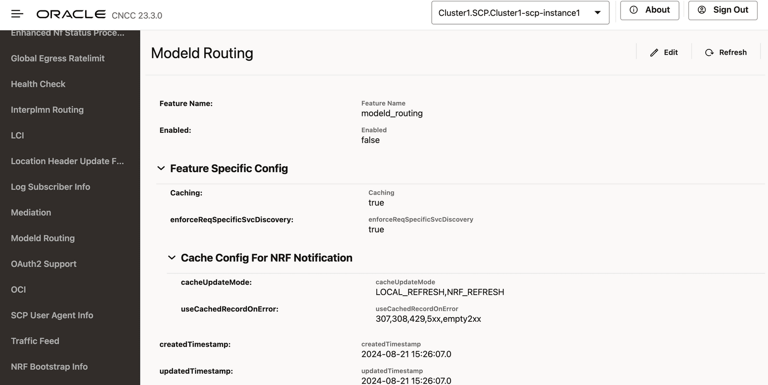 This screen allows you to enable Model D Routing feature.