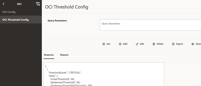 OCI Threshold Config
