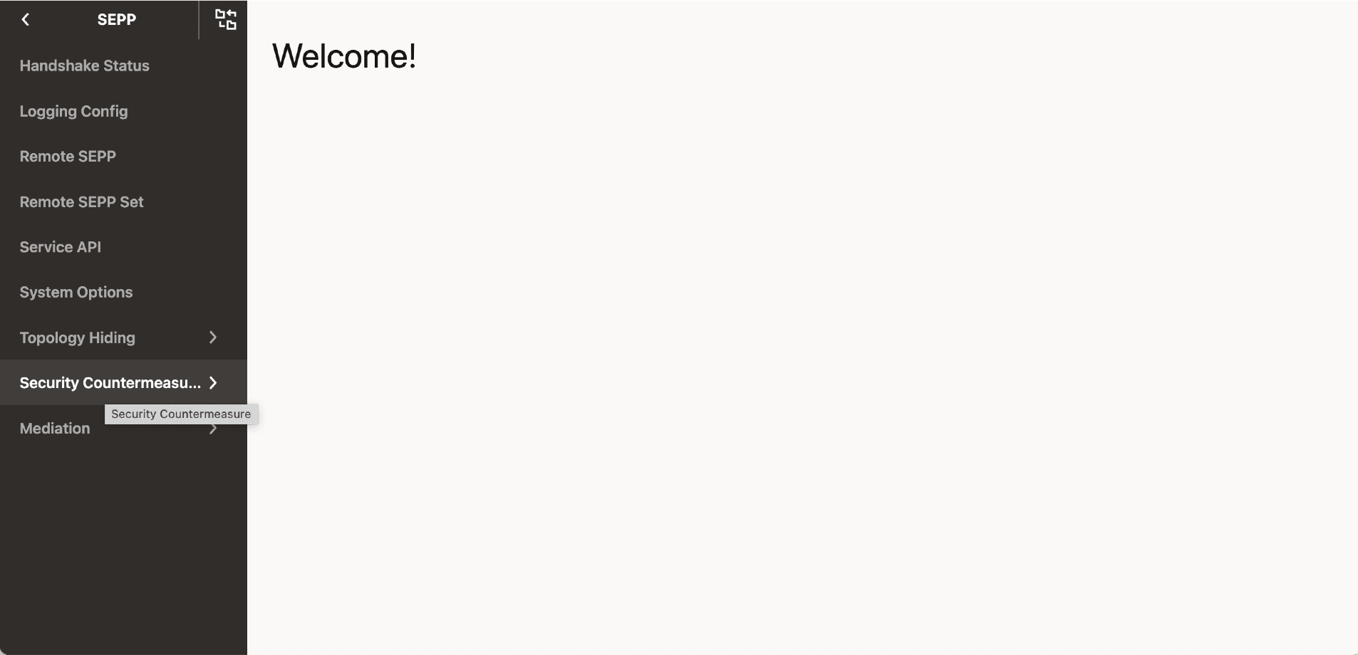 SEPP Welcome Screen